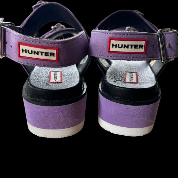 Hunter Double Strapped Platform Pastel Purple Sandals 6 - Picture 5 of 8